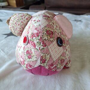 RARE‎ Nook Nook Patchwork Plush Quilted Animal Pig? Thailand Handmade